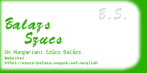 balazs szucs business card