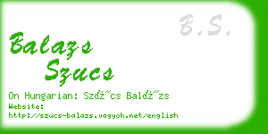 balazs szucs business card